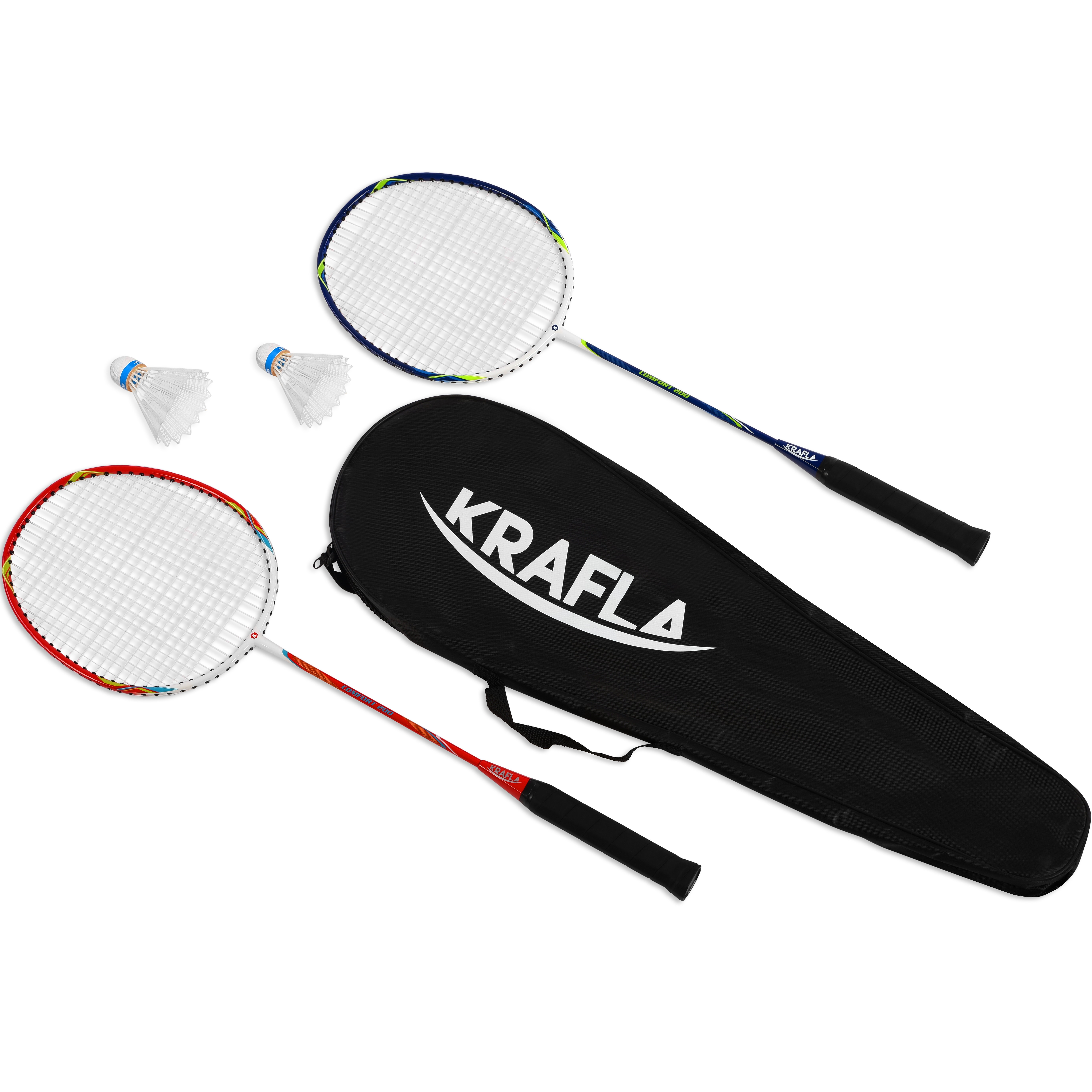KRAFLA COMFORT200 Набор для бадминтона с ракетками (2 шт) и воланами (2 шт)