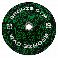 Диск бамперный BRONZE GYM камуфляж зеленый 10 кг